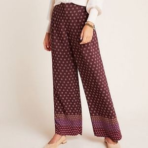 NWT Anthropologie Marsden Wide Leg Pants Office size 4 color Geo Print